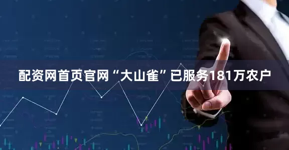 配资网首页官网“大山雀”已服务181万农户